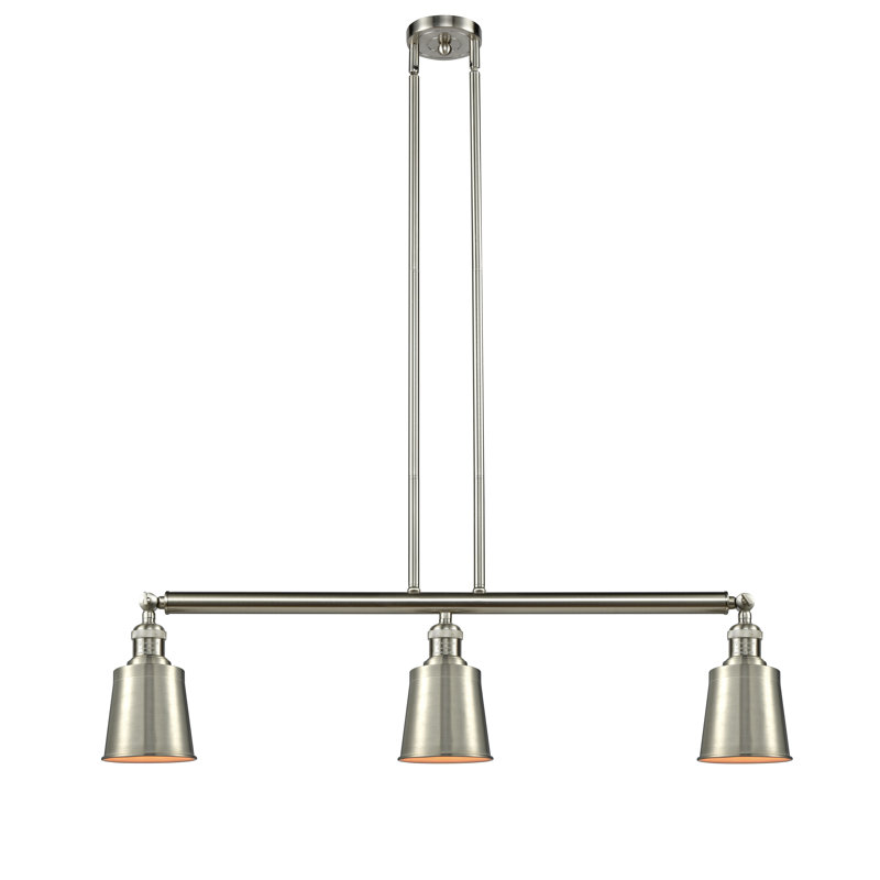 Lavender Hill 3 - Light Kitchen Island Pendant, Brushed Satin Nickel