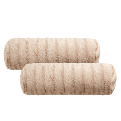 Cheer Collection Faux Fur Bolster Pillow