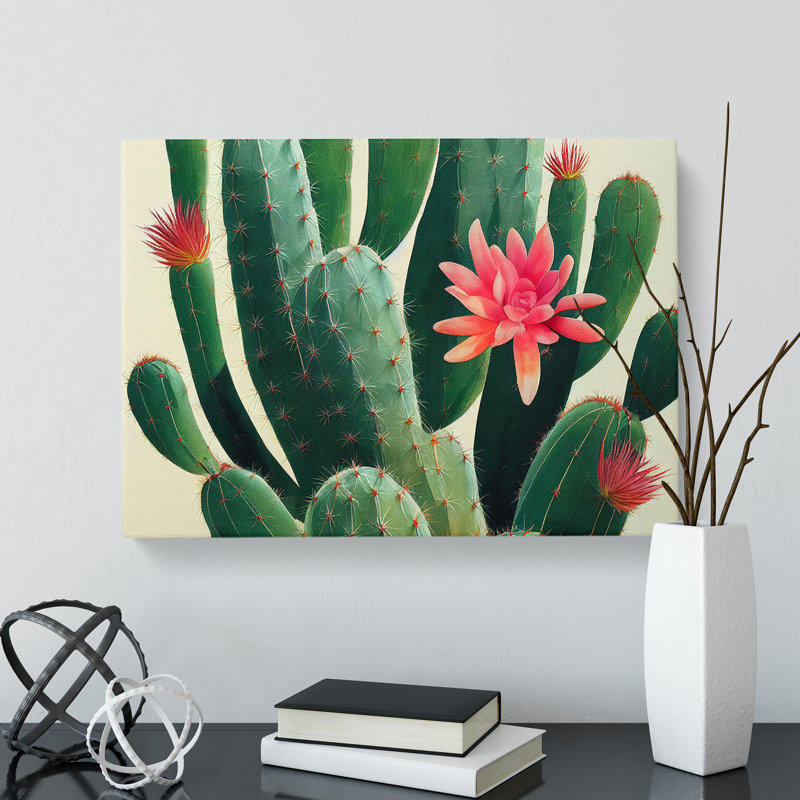 Splendorous Cactus - Wrapped Canvas Print, 35cm H x 50cm W x 3cm D