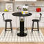 Ensemble de bar rond 3 pièces avec 2 tabourets et table de pub avec rangement pour la cuisine, le café ou un appartement-153707081