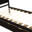 Lit plateforme simple avec 2 tiroirs à roulettes en bois massif et durable-1316879158
