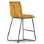 Ensemble de 2 tabourets de comptoir en tissu gris Avent avec pieds en métal noir-1544390331