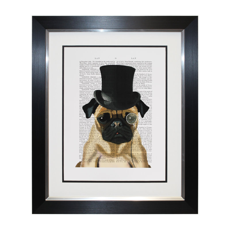 Pug 1 Piece Single Picture Frame Wall Art