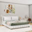 Upholstered Platform Bed with Pillows-1141509253-1141509254