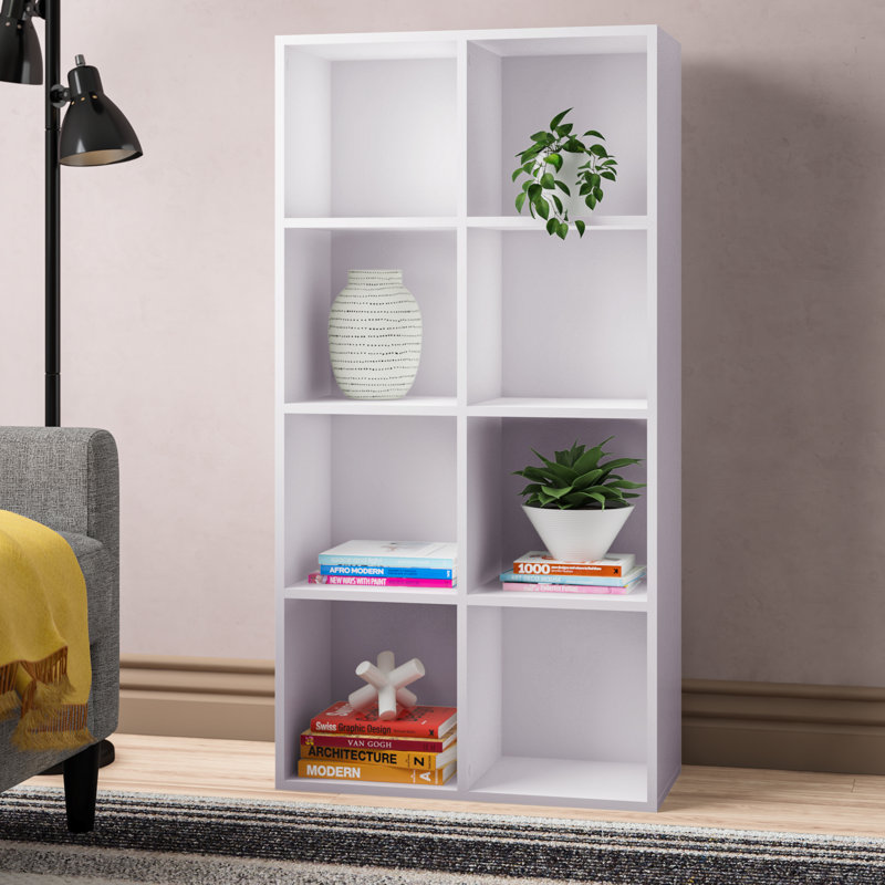 Carrie 129.5 cm H x 65.5 cm W Cube Bookcase, White