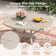 Round Patio Dining Set with 60" Metal Dining Table and 8 Stackable Armrest Textilene Chairs