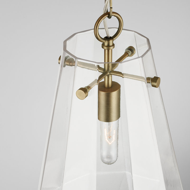Luminaire suspendu géométrique à 1 lumière Annie, Laiton vieilli