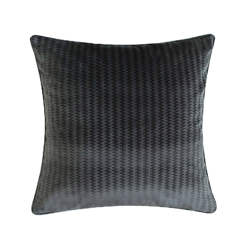  Housse et insert de coussin carré en coton, Bourre en polyester, Noir