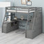 Lit mezzanine avec tiroirs, tablettes et bureau-482852492