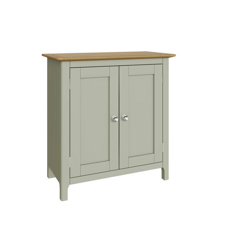 Casiano 2 Door Compact Sideboard Buffet Storage Cabinet. 65cm Wide. Polished Chrome Handles. Fully Assembled.