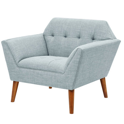 Méridienne de style moderne - Mousse haute, fauteuil avec pieds modernes en bois de pacane, H 31,5 "
