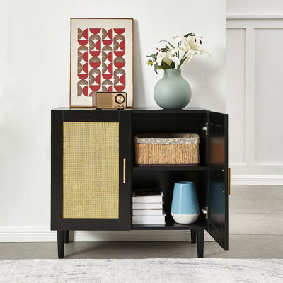 Armoire de rangement moderne avec porte naturelle et système de tablettes réglables pratiques