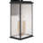 Estate - 2-Light Outdoor Wall Sconce - Black with Brass Accent - Rain Glassware Shade-386428795