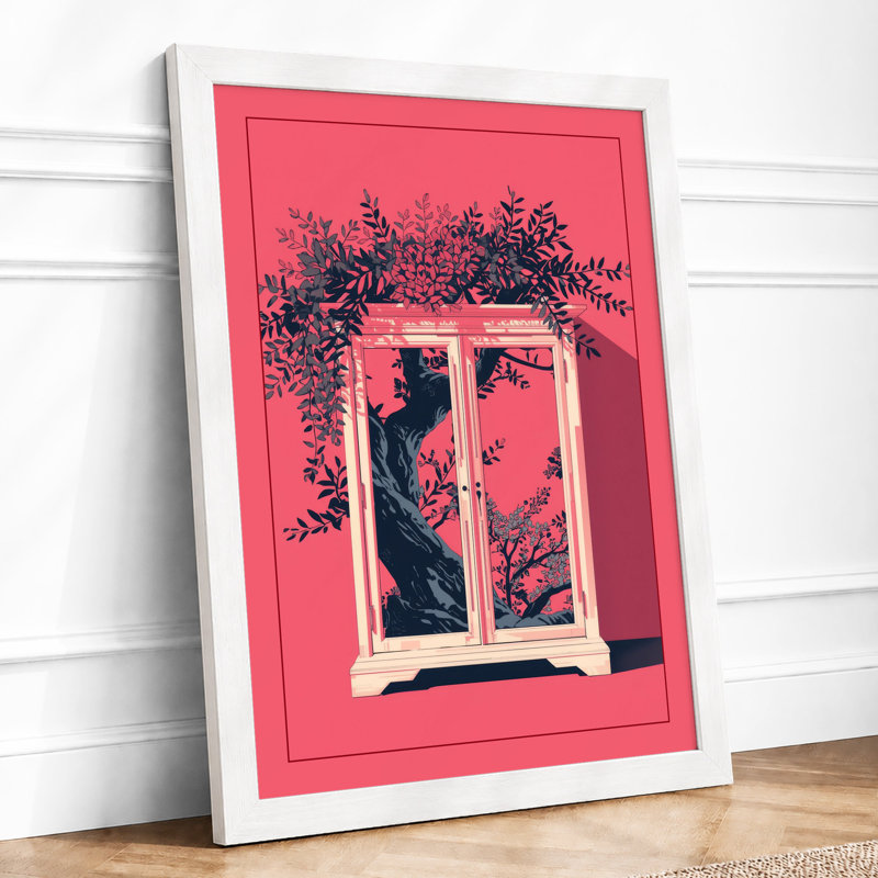 Window In Pink Modern - Print, A3 - 42.0 x 29.7 cm, White