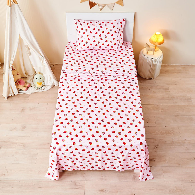 Ensemble de draps pour enfant Viviland, Double, Rose