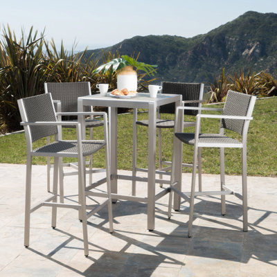 Balbina 4 - Person Wicker Patio Dining Set with Square Table