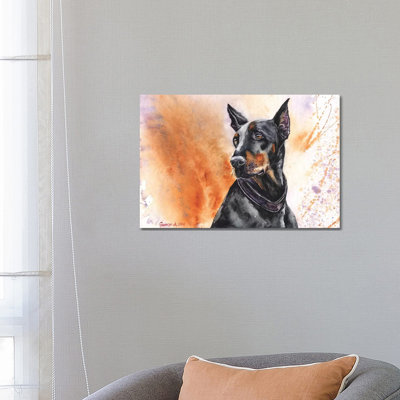 Doberman 1 Piece Wrapped Canvas Wall Art