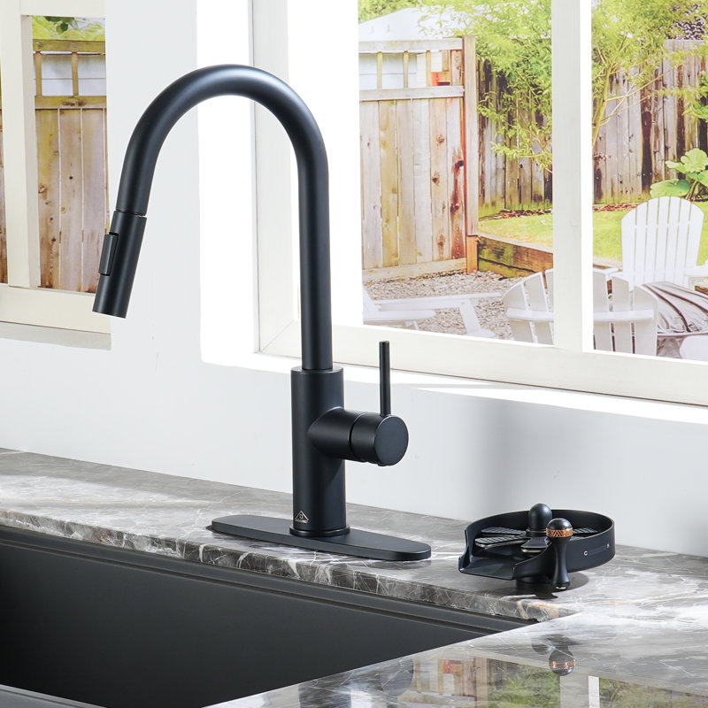 Rinceur en verre d'acier inoxydable pour l'évier de cuisine, laveuse de tasse d'accessoires d'évier de cuisine, Noir mat