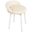 Mignonne chaise de coiffeuse avec cadre en or, fauteuil de maquillage avec dossier bas pour les petits espaces, tabouret de coiffeuse moderne en cuir Pu pour chambre à coucher, blanc
