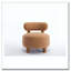 Chaise d'appoint Teddy en tissu avec dossier incurvé et pieds en bois massif-1838018425
