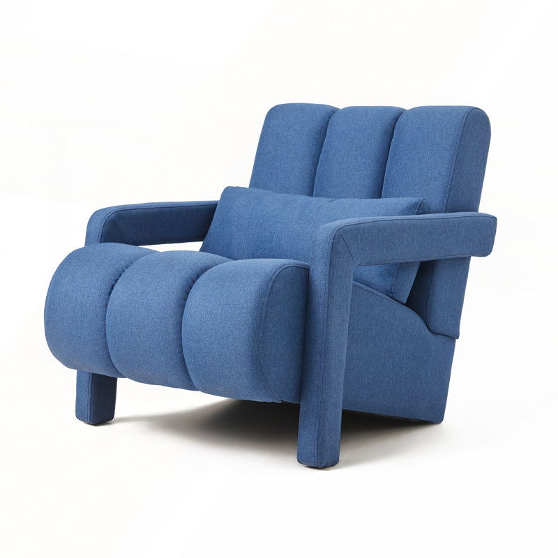 Chaise d'appoint rembourrée moderne avec tissu en lin confortable et coussin