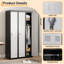 Armoire de rangement de 71 po de hauteur, organisateur de garde-robe en acier avec tablettes réglables et porte verrouillable, garde-robe peu encombrant pour la chambre à coucher, le vestibule et le bureau personnel - gris clair et noir