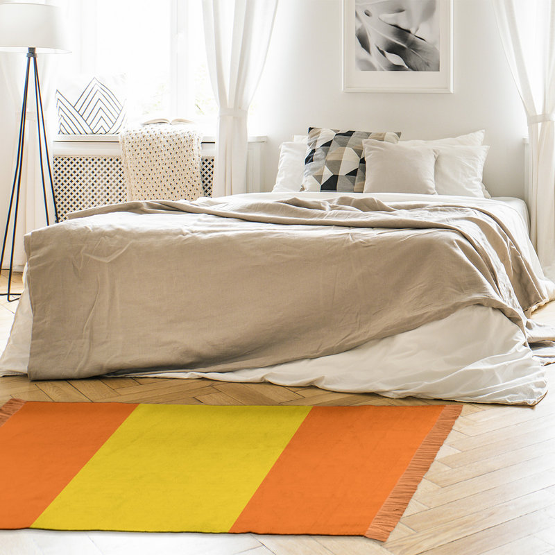 Tapis orange/jaune à tissé plat Miami, Oui