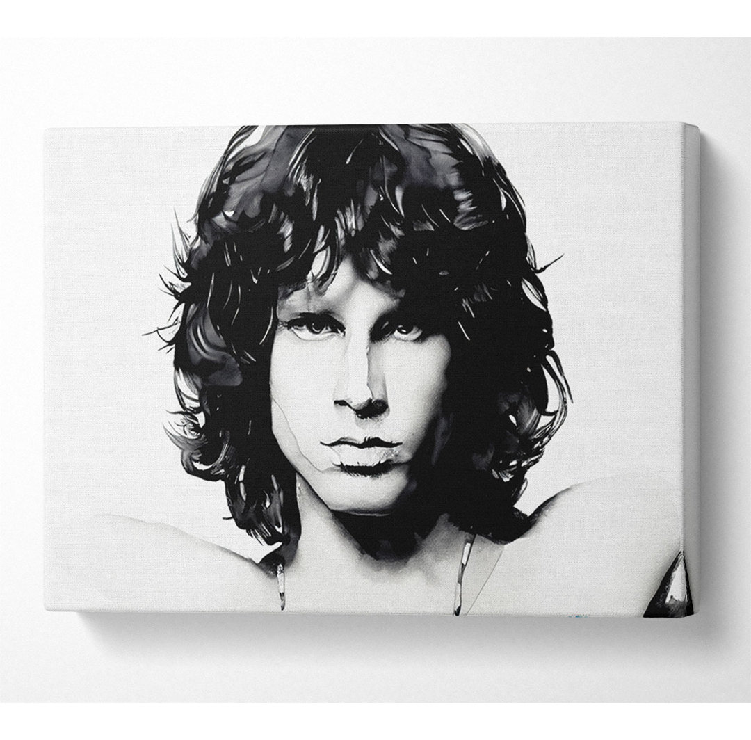 Jim Morrison Gesicht - Kunstdrucke auf Segeltuch