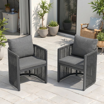 Ensemble de 2 fauteuils d'extérieur en aluminium