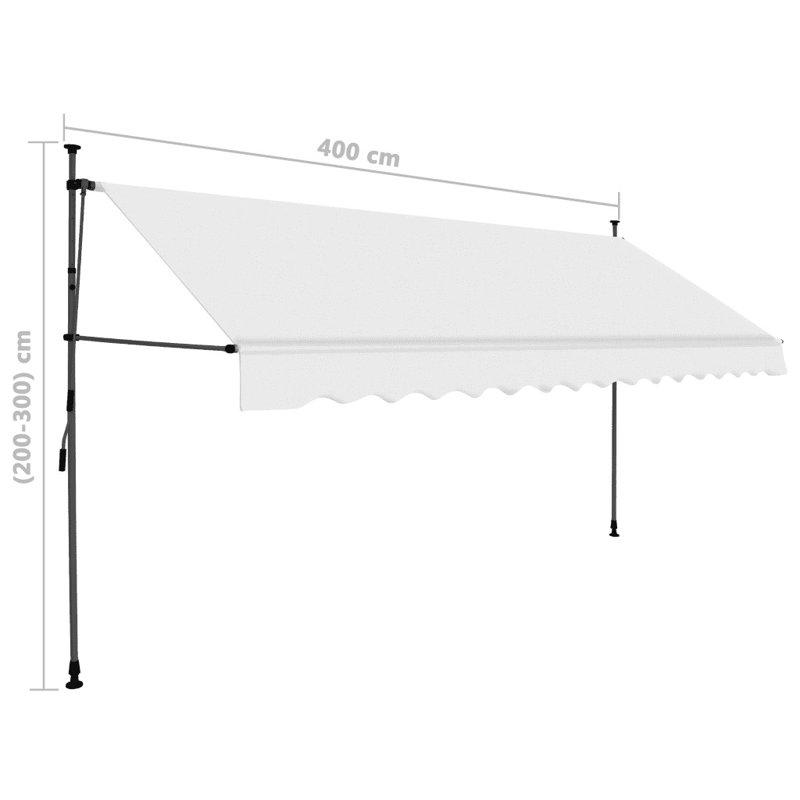 Dakota Fields Polyester Cream Cover Retractable, 4m W x 1.2m D, White