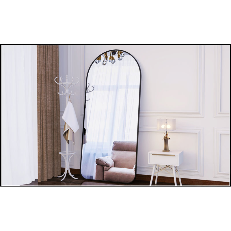 Arch Full Length Mirror With Metal Frame, Large Standing Mirror For Bedroom And Living Room, Clear Reflection And Elegant Design