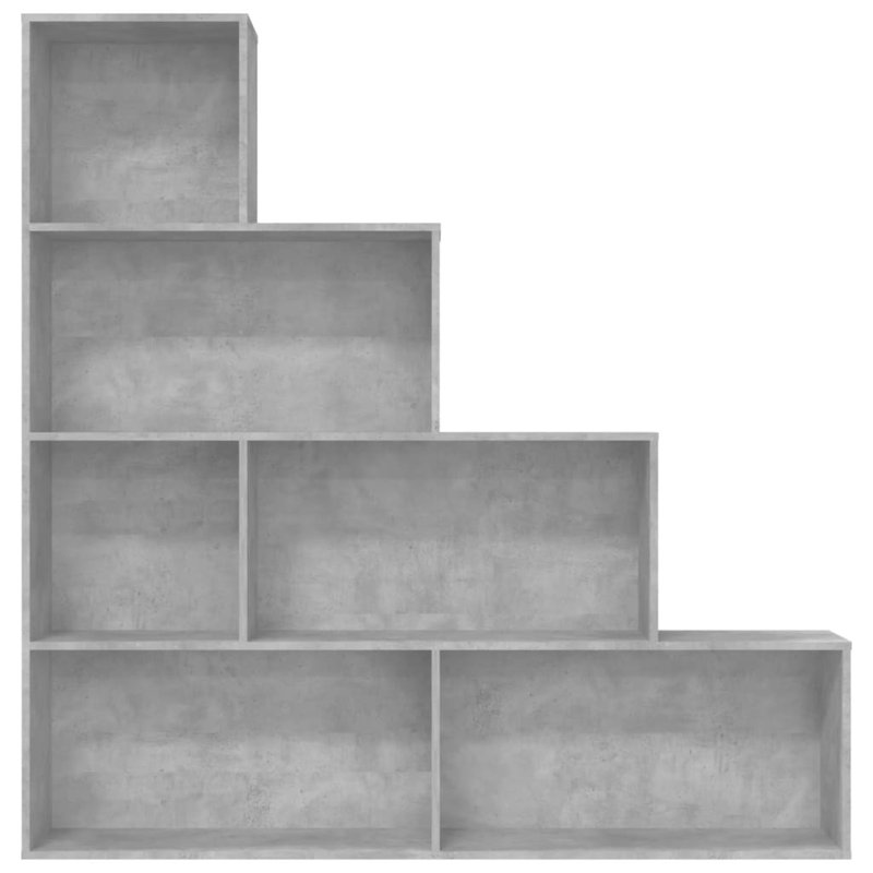 Wingfield 160cm H x 155cm W Geometric Bookcase, Concrete Grey