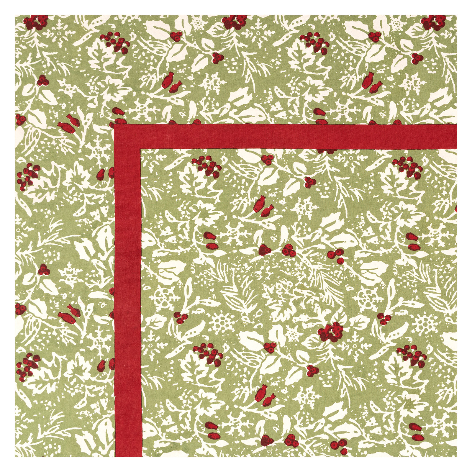 Liljan Floral Christmas Tablecloth, 128" x 71"
