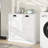 Tilt-Out Laundry Cabinet - White. Modern & Elegant Look. Removable Fabric Bags. E1 , Finish. Waterproof Coating. Stable Secure. . Easy To Assemble. 100-Pound Capacity White Sorter With Two Sections.