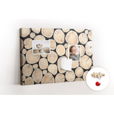 Wall Mounted cork board with print home decor notice boards home office bulletin board ideas ideas Wood log