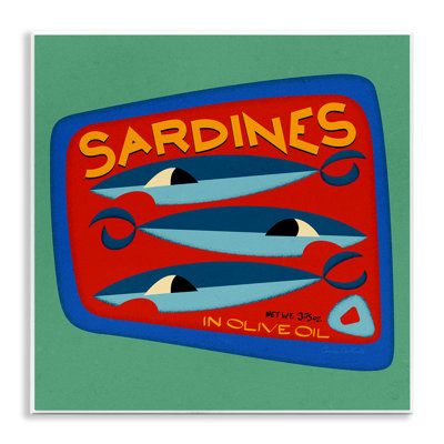 Bold Sardines Can Wall Plaque Art by Carrie Cantwell