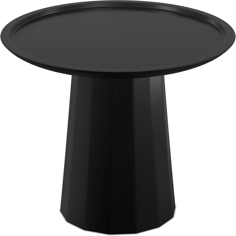 Table d'appoint ronde en bois de manguier de 13 po Dayton - noir