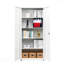 Armoire de rangement haute avec 2 portes, 4 cloisons, 5 espaces de rangement séparés pour le bureau à domicile-809910902