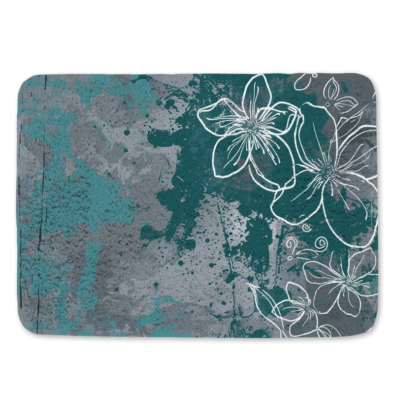 Barnys Microfiber / Microsuede Non-Slip Bath Mat, 17"W x 24"L