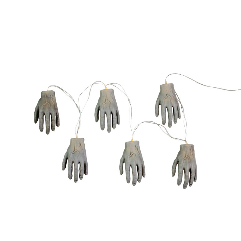 Ensemble de 6 lumières d'Halloween mains squelettes