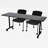 Xochitl Rectangle 2 Person Training Table and Chair Set with Casters-1130823133-1130823125