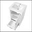 Meuble-lavabo de salle de bain avec lavabo en céramique, porte à fermeture et tablette réglable-160835122