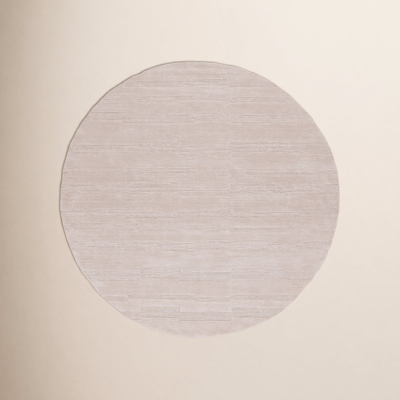 Elona Beige Hand-Tufted Wool Rug, Round 6'