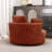 49.6"W Slipcovered Oversized Accent Barrel Chair, Chenille Swivel Club Chair With Metal Base-1725631863