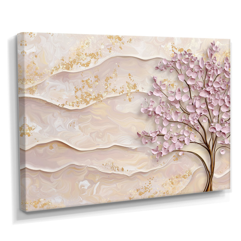 Lavande Bloom Acacia Tree Horizon I - Acacia Tree Wall Art Living Room, H 12 po x l 20 po, Toile tendue, Ne s’applique pas