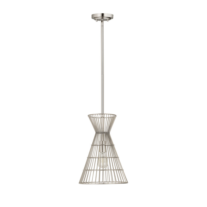 Luminaire suspendu conique à 1 lumière Alito, Nickel poli
