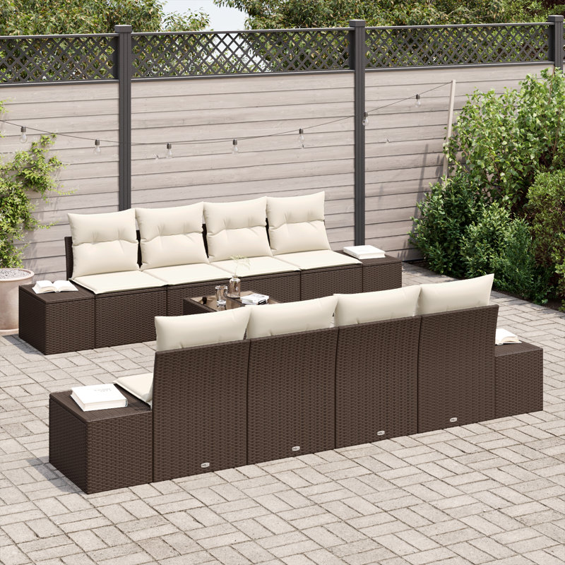 294cm Wide Patio Sofa with Cushions