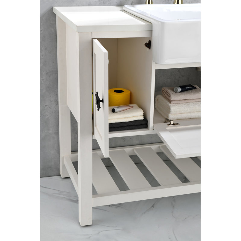 Meuble-lavabo en bois massif sans comptoir