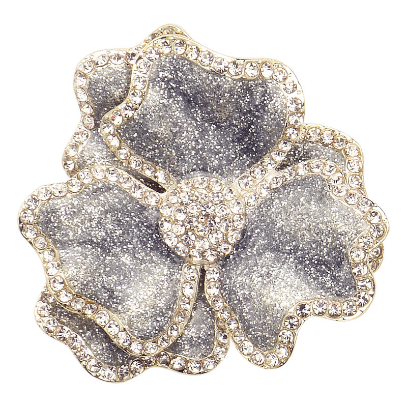 Crystal Flower Napkin Ring, Silver