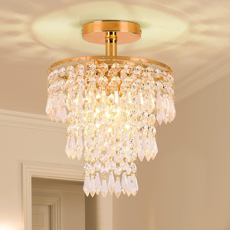 Three Layer Raindrop Crystal Chandelier